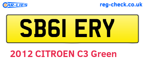 SB61ERY are the vehicle registration plates.