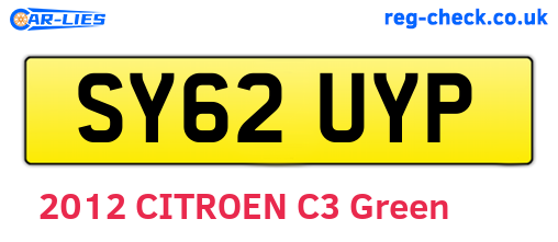 SY62UYP are the vehicle registration plates.