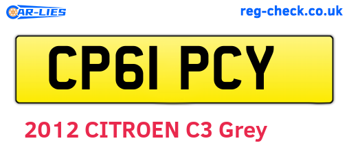 CP61PCY are the vehicle registration plates.