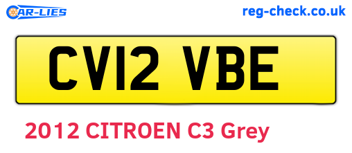 CV12VBE are the vehicle registration plates.
