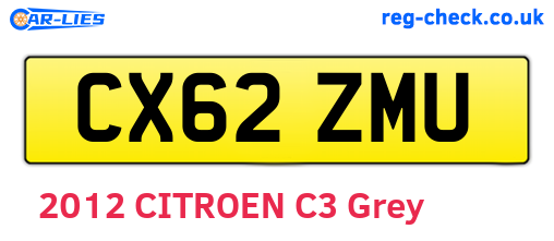 CX62ZMU are the vehicle registration plates.