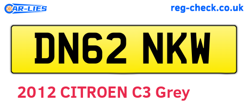 DN62NKW are the vehicle registration plates.