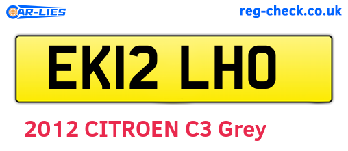 EK12LHO are the vehicle registration plates.
