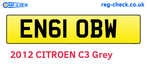 EN61OBW are the vehicle registration plates.