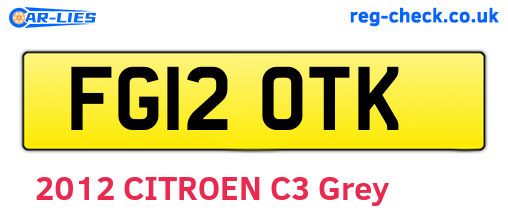 FG12OTK are the vehicle registration plates.