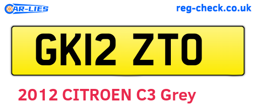 GK12ZTO are the vehicle registration plates.
