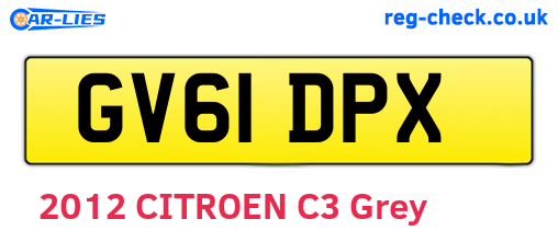GV61DPX are the vehicle registration plates.