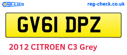 GV61DPZ are the vehicle registration plates.
