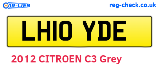 LH10YDE are the vehicle registration plates.