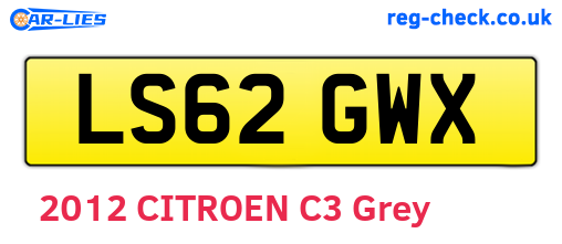LS62GWX are the vehicle registration plates.