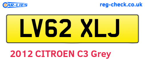 LV62XLJ are the vehicle registration plates.