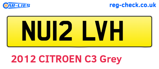 NU12LVH are the vehicle registration plates.