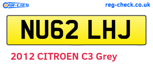 NU62LHJ are the vehicle registration plates.