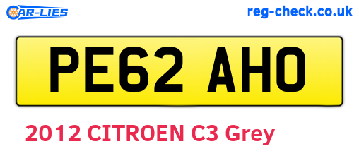 PE62AHO are the vehicle registration plates.