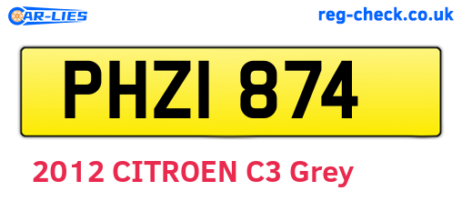 PHZ1874 are the vehicle registration plates.