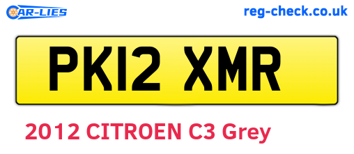 PK12XMR are the vehicle registration plates.