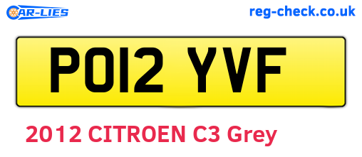 PO12YVF are the vehicle registration plates.