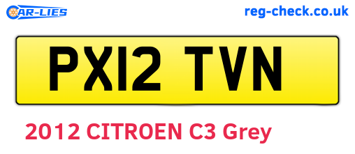 PX12TVN are the vehicle registration plates.