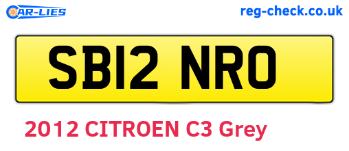 SB12NRO are the vehicle registration plates.
