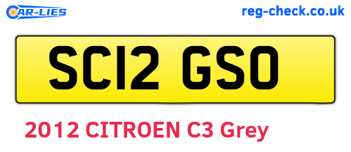 SC12GSO are the vehicle registration plates.