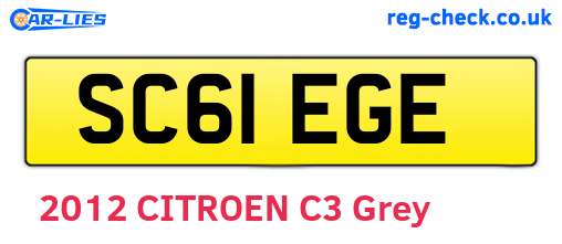 SC61EGE are the vehicle registration plates.