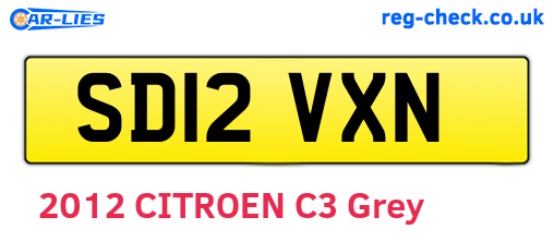 SD12VXN are the vehicle registration plates.