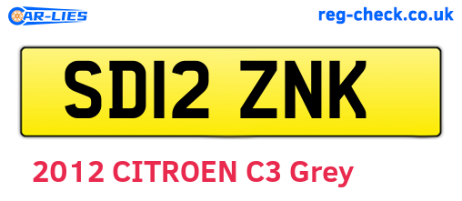 SD12ZNK are the vehicle registration plates.