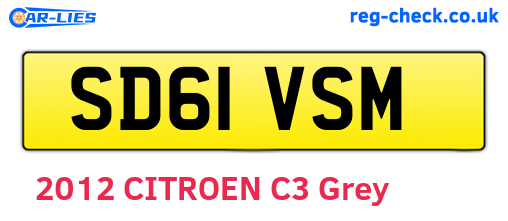 SD61VSM are the vehicle registration plates.