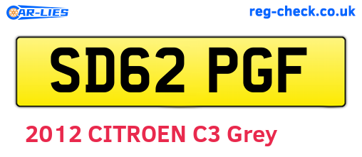 SD62PGF are the vehicle registration plates.