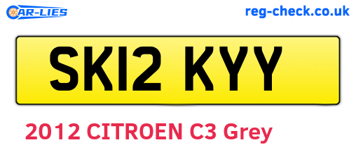 SK12KYY are the vehicle registration plates.