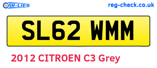 SL62WMM are the vehicle registration plates.
