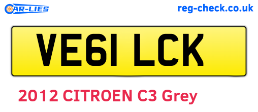 VE61LCK are the vehicle registration plates.