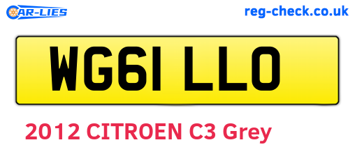 WG61LLO are the vehicle registration plates.