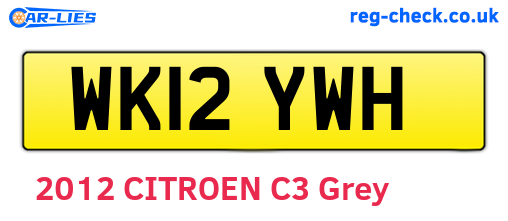 WK12YWH are the vehicle registration plates.