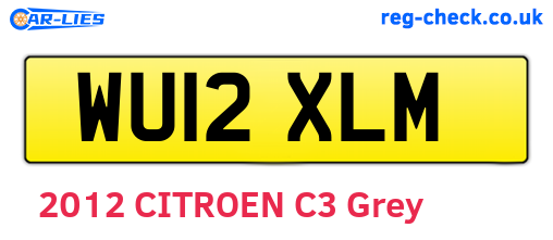 WU12XLM are the vehicle registration plates.