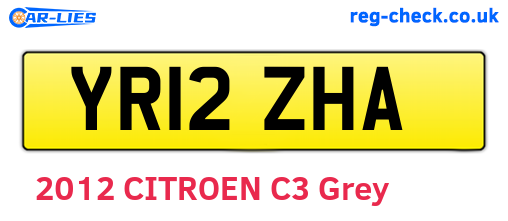 YR12ZHA are the vehicle registration plates.