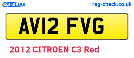 AV12FVG are the vehicle registration plates.