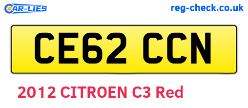 CE62CCN are the vehicle registration plates.