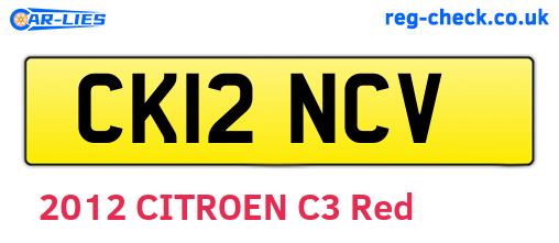 CK12NCV are the vehicle registration plates.