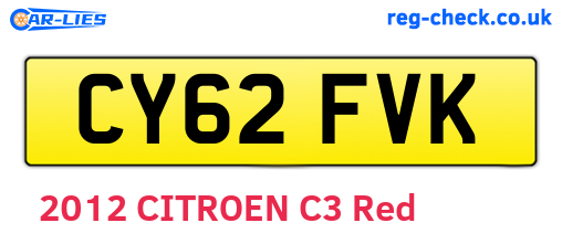 CY62FVK are the vehicle registration plates.