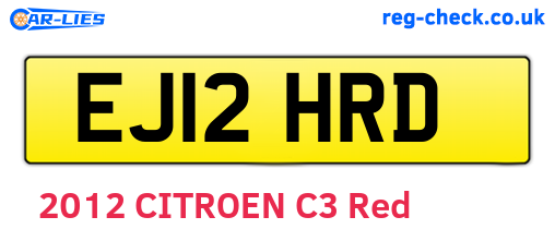 EJ12HRD are the vehicle registration plates.