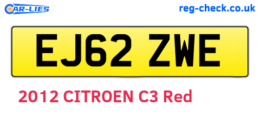 EJ62ZWE are the vehicle registration plates.