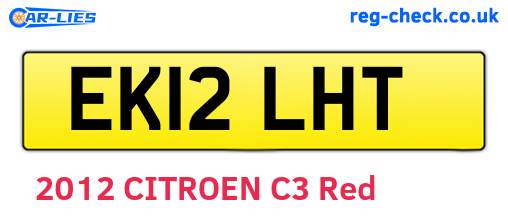 EK12LHT are the vehicle registration plates.