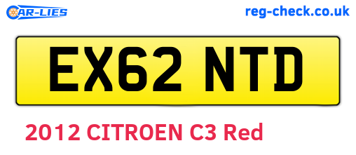 EX62NTD are the vehicle registration plates.