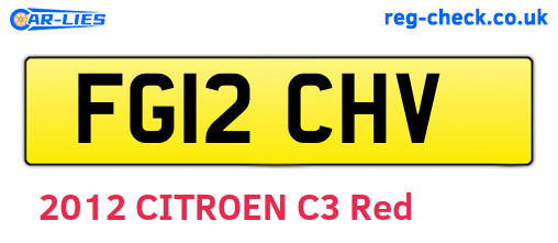 FG12CHV are the vehicle registration plates.