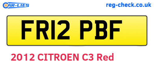 FR12PBF are the vehicle registration plates.