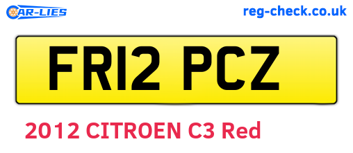 FR12PCZ are the vehicle registration plates.