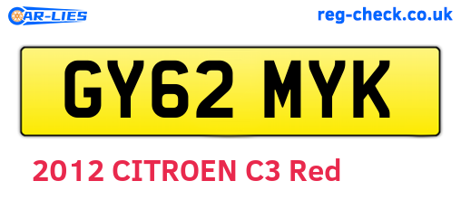 GY62MYK are the vehicle registration plates.