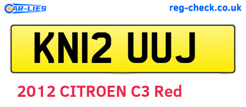 KN12UUJ are the vehicle registration plates.