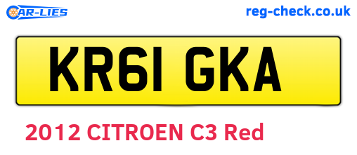 KR61GKA are the vehicle registration plates.